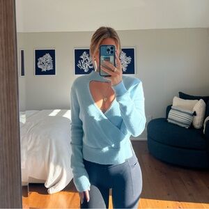 Baby Blue Cut-Out Sweater